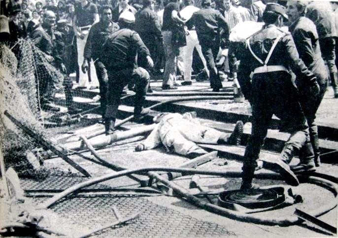 Otra postal de la tragedia de Montjuic: murieron un bombero, dos periodistas y un espectador