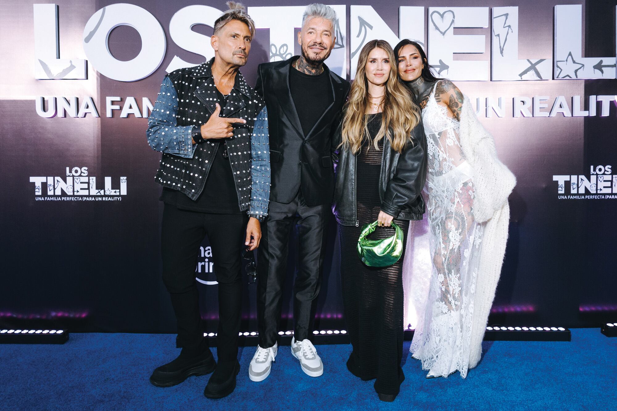 El Tirri, Marcelo, Micaela y Candelaria en la presentación de la serie que los tiene como protagonistas.