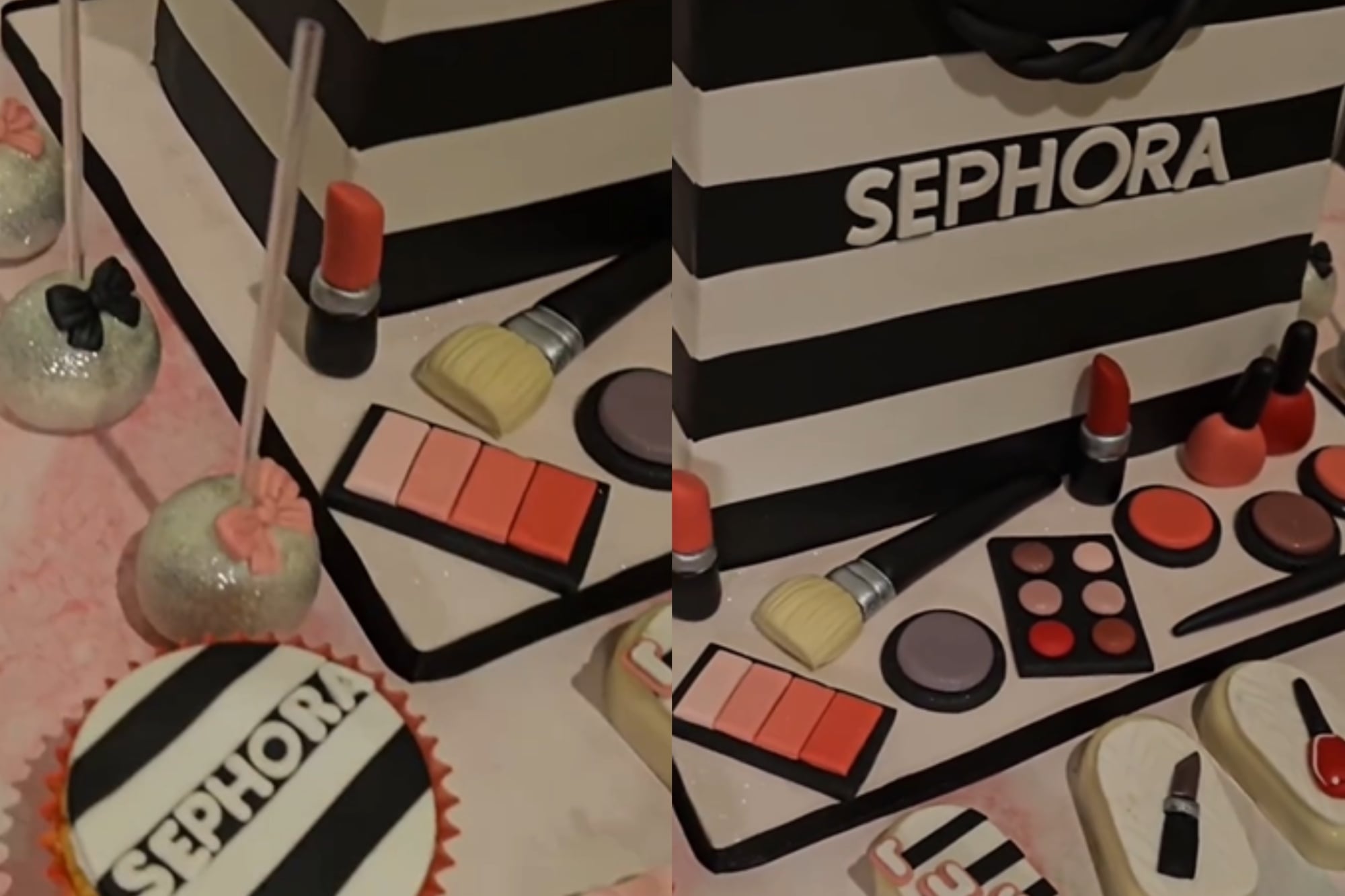 La torta estaba inspirada en la bolsa de una famosa marca que vende productos de maquillaje (Foto: Instagram @gastonsalaspastelero)