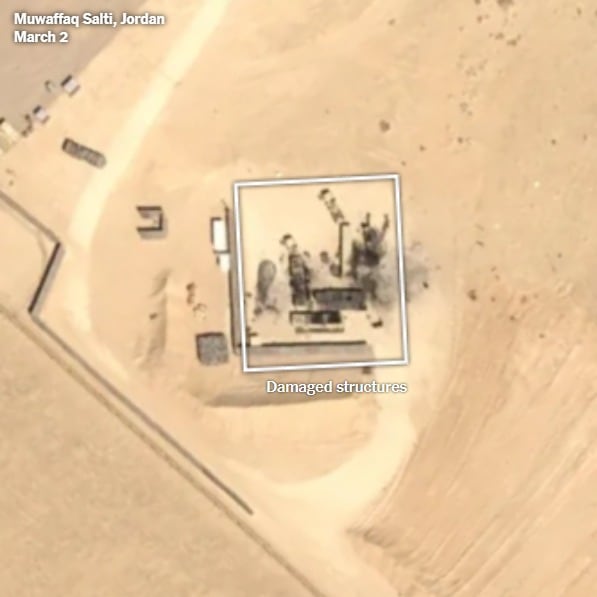 Imagen satelital del ataque en Jordania