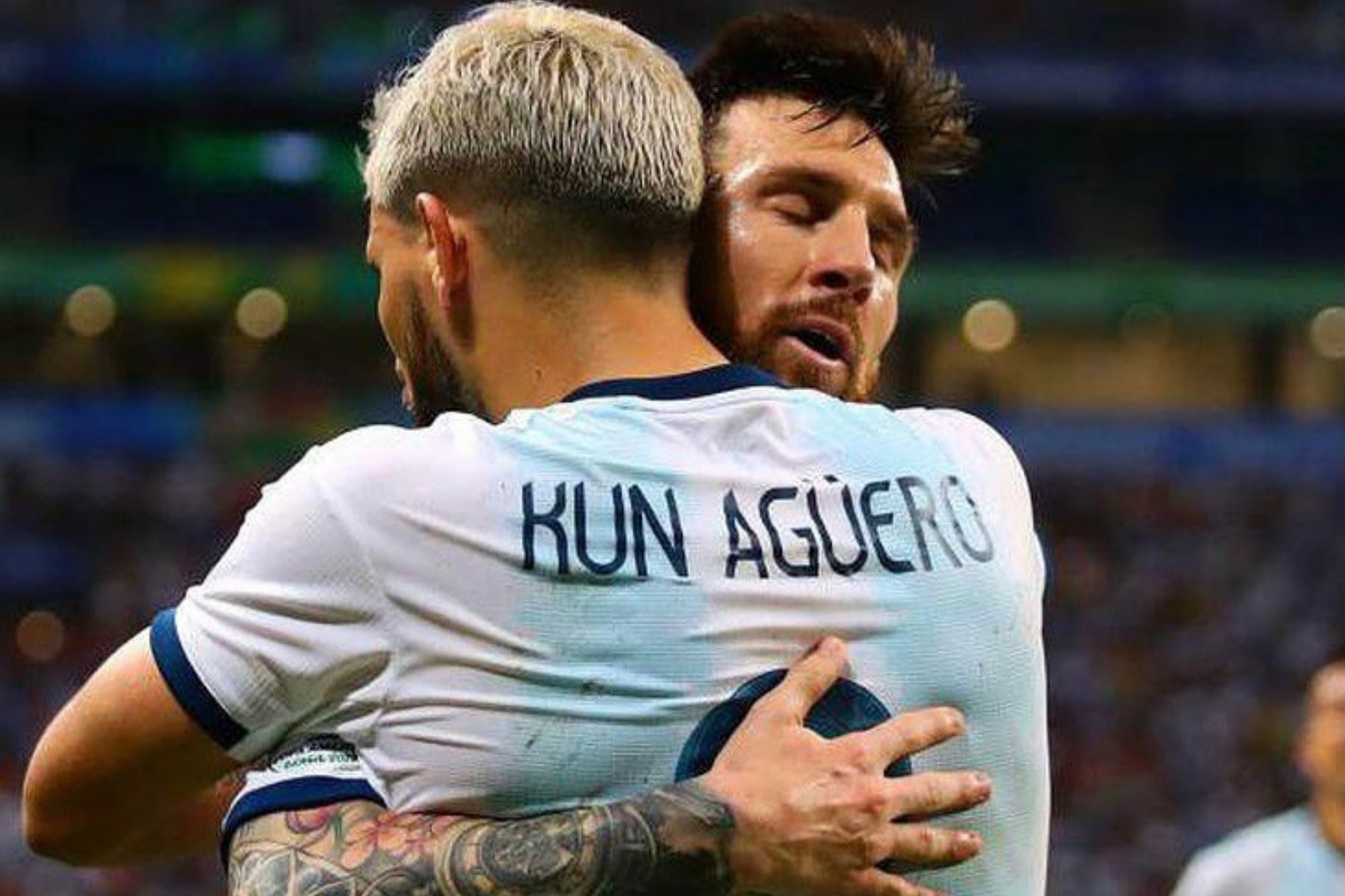 El Kun Agüero y unas sentidas palabras para la familia Messi antes del partido entre Argentina y Austria