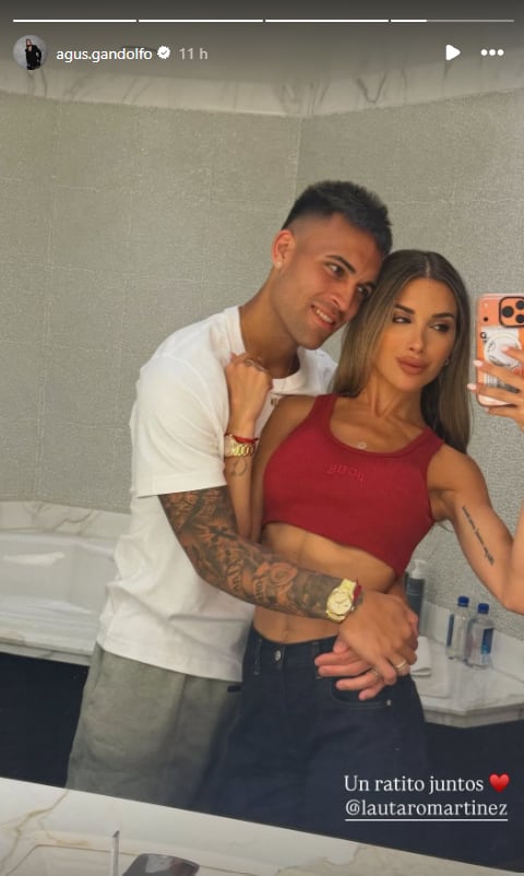 Agustina Gandolfo, esposa de Lautaro Martínez, también compartió una foto del día que pasaron juntos