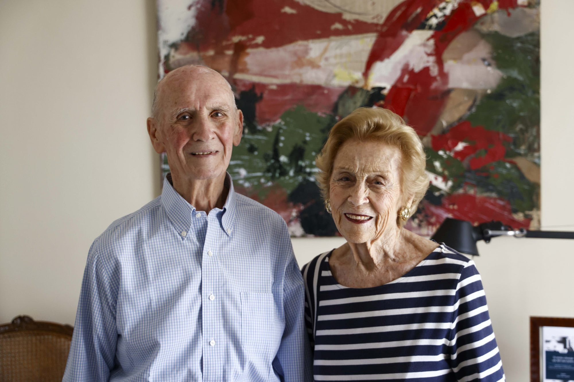 Martín Lizaso Bilbao con su esposa Nené: llevan 64 años de casados