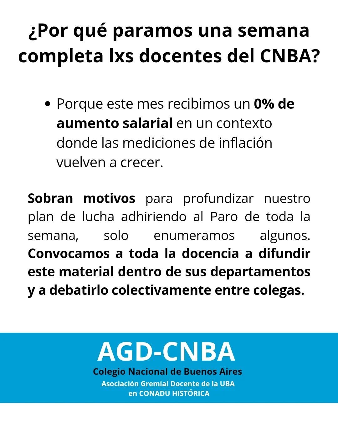 Los docentes del Colegio Nacional, que depende de la UBA, convocaron a un paro toda la semana por un reclamo salarial