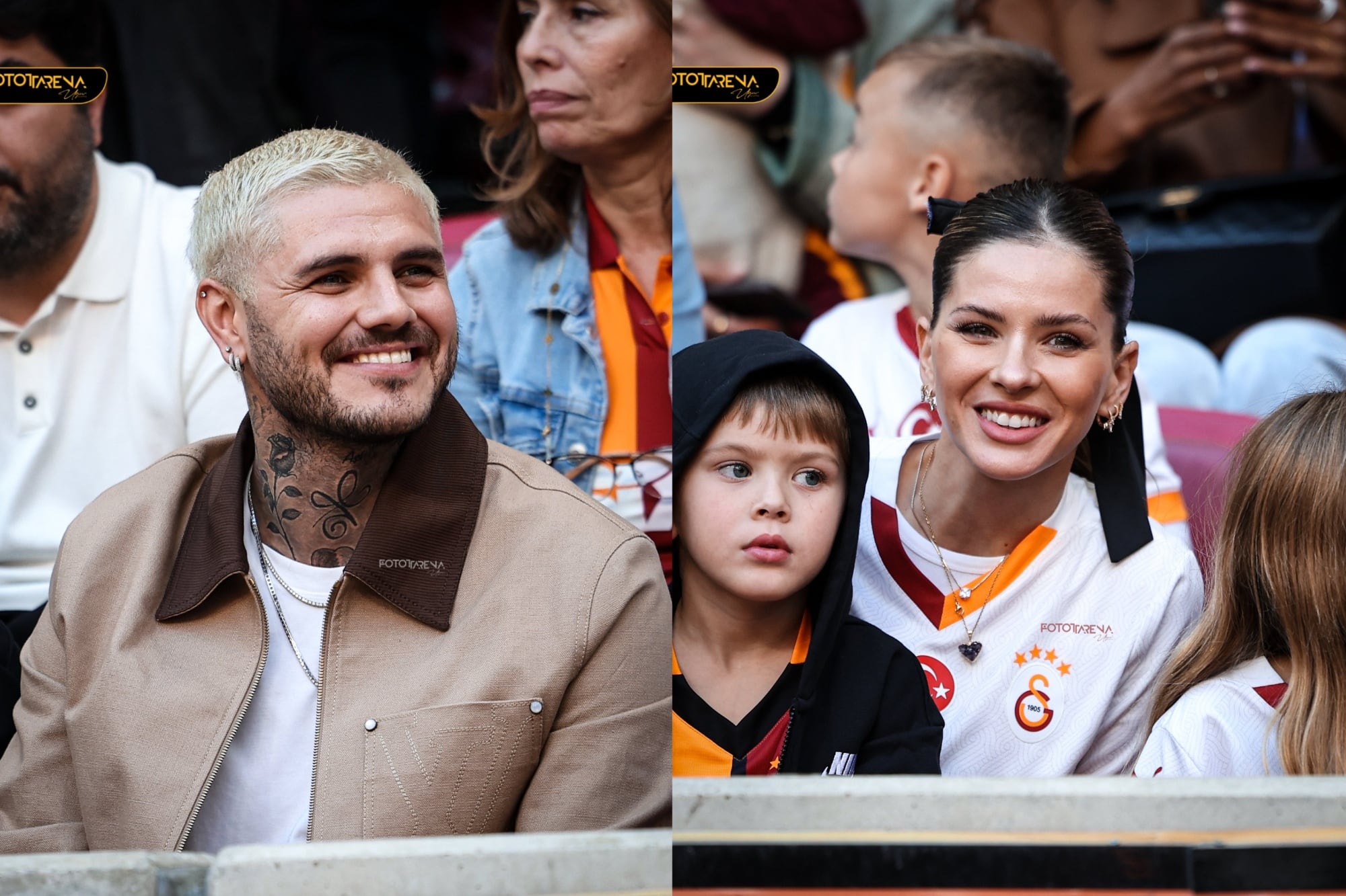 La China Suárez acompañó a Mauro Icardi a observar un partido del Galatasaray