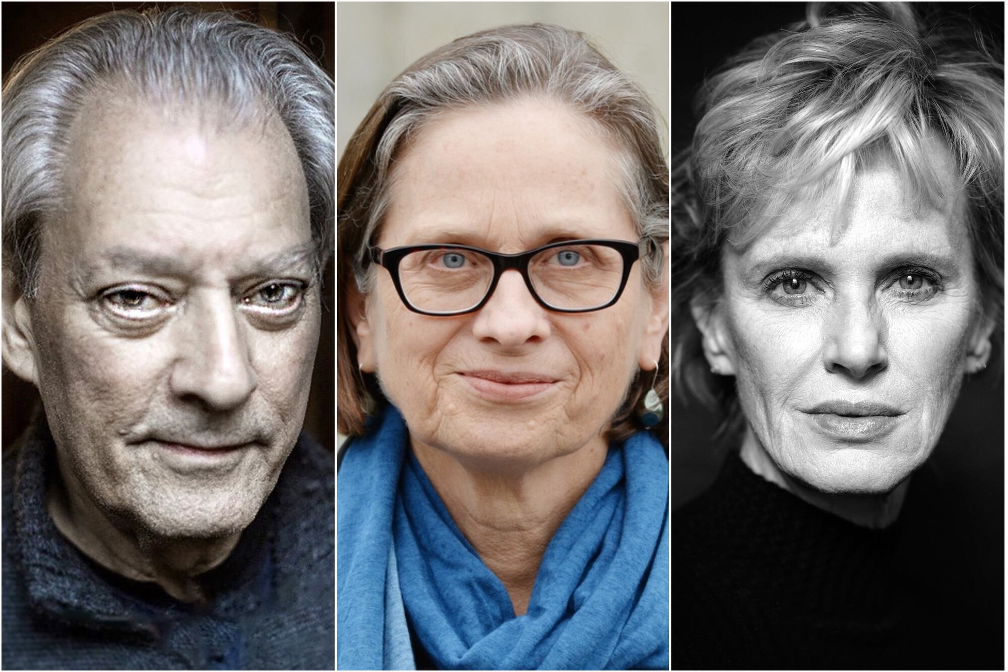 Paul Auster estuvo casado con la autora Lydia Davis (centro), con quien tuvo a su primer hijo Daniel y desde 1981 estaba casado con Siri Hustvedt (derecha), madre de su hija Sophie