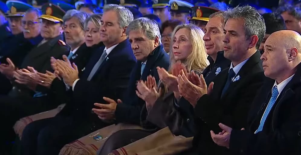 La gran mayoría del gabinete nacional estuvo presente en el acto protagonizado por el presidente Javier Milei