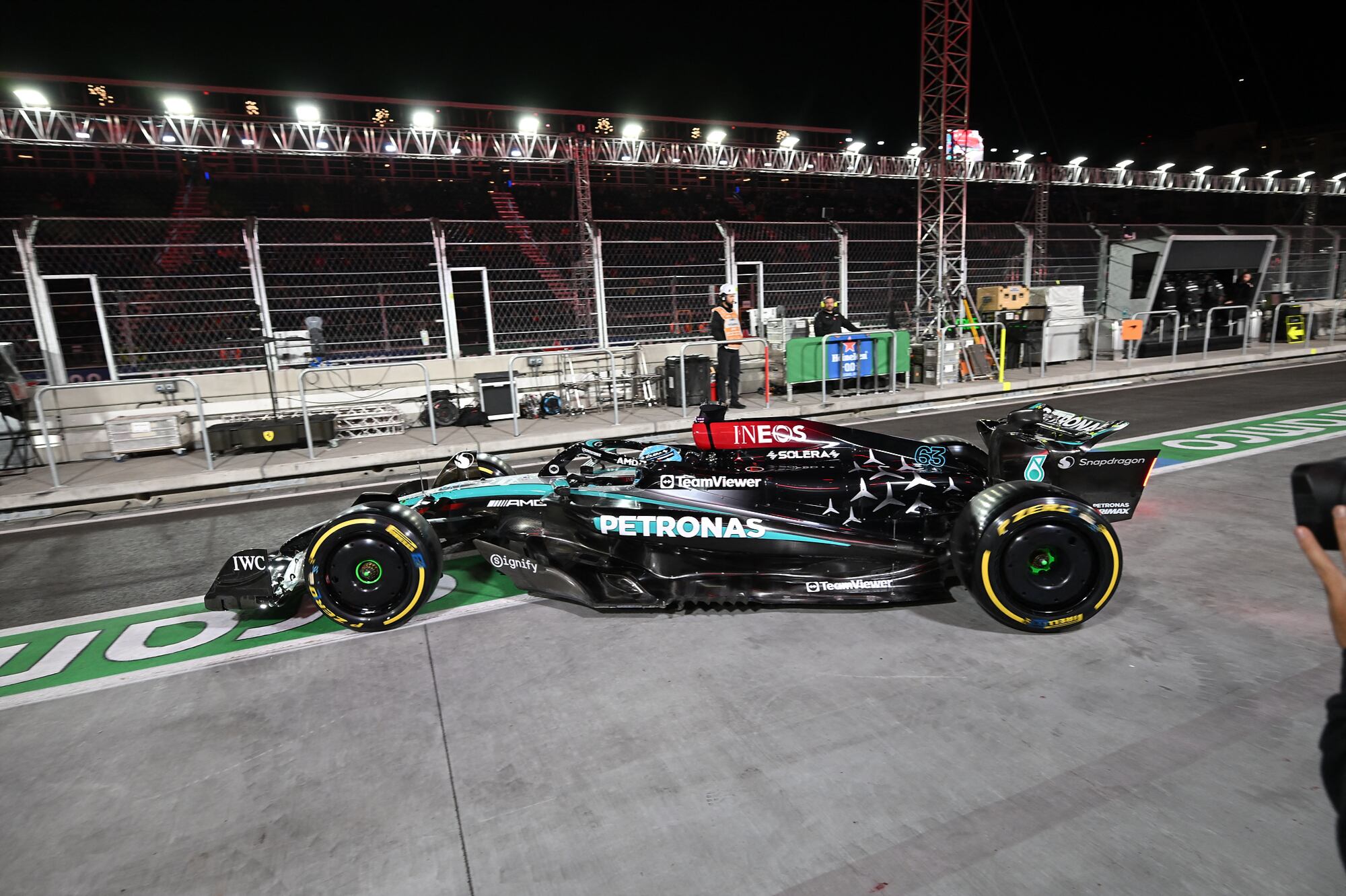 George Russell consiguió en Las Vegas la 4ª pole position de su trayectoria; nunca ganó partiendo en el primer lugar.
