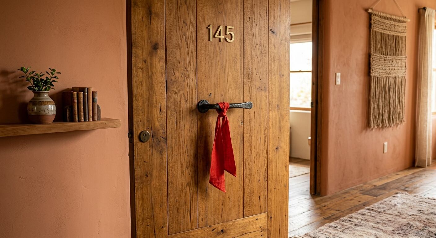 Por qué hay que poner una cinta roja en la puerta de entrada