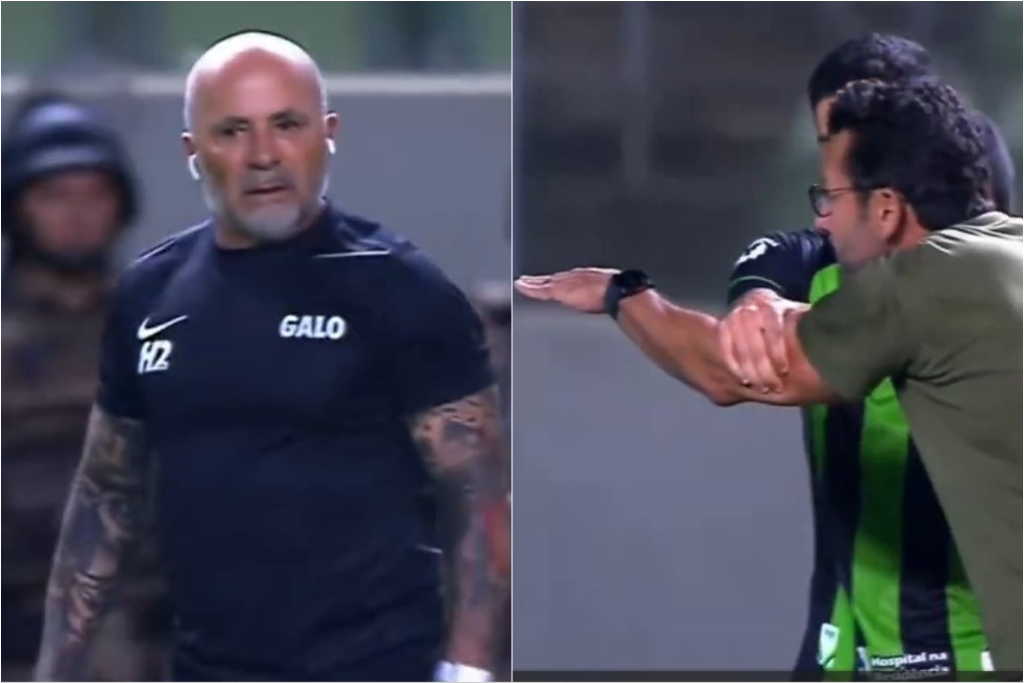 Video: Sampaoli explotó de furia y casi se va a las manos con el técnico rival que lo trató de “enano”