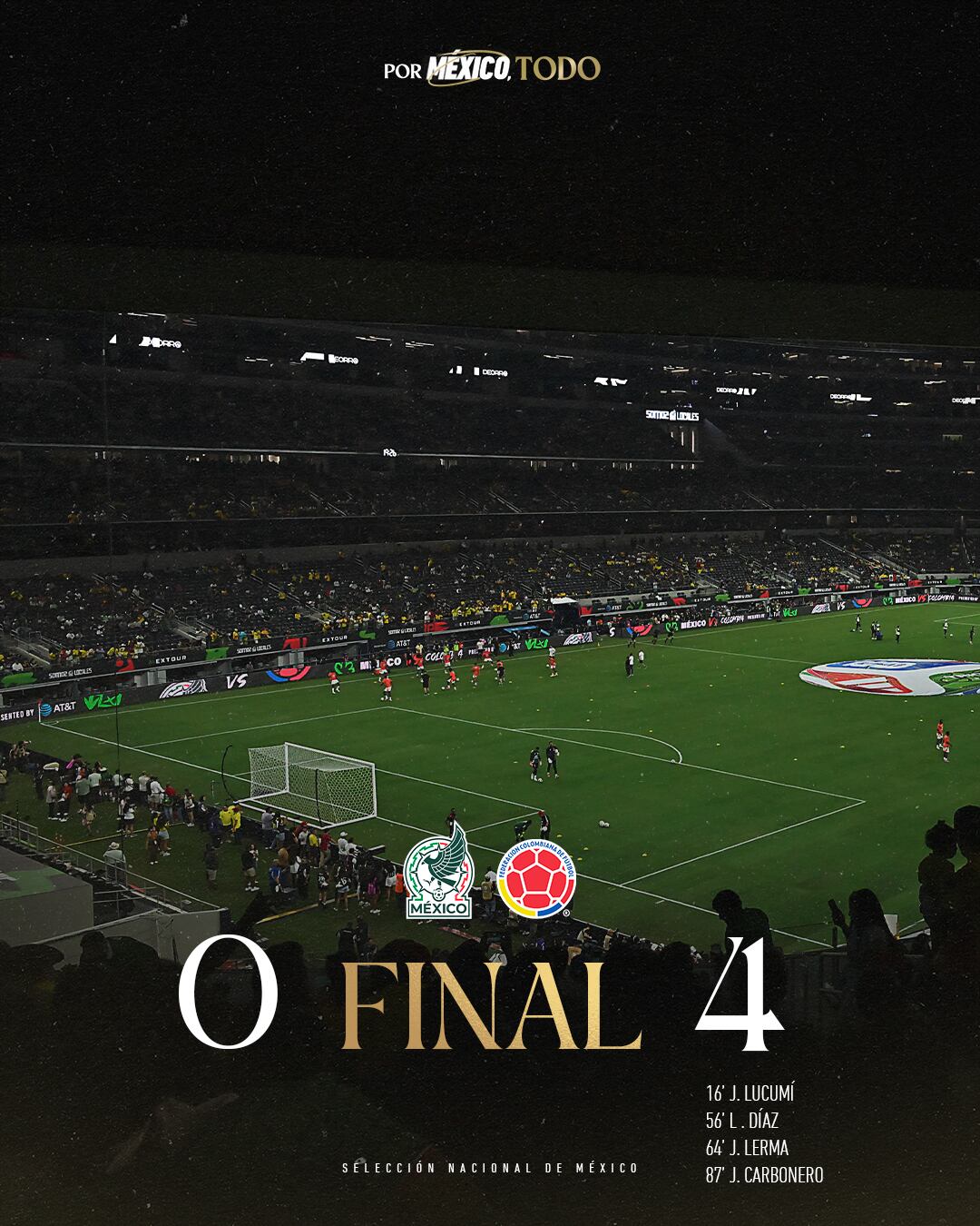 México perdió 4-0 ante Colombia rumbo al Mundial 2026 (X @miseleccionmx)