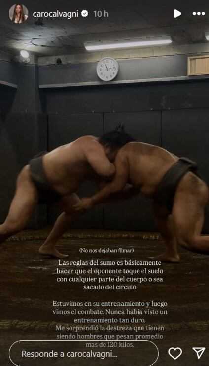 Carolina Calvagni explicó las reglas del sumo