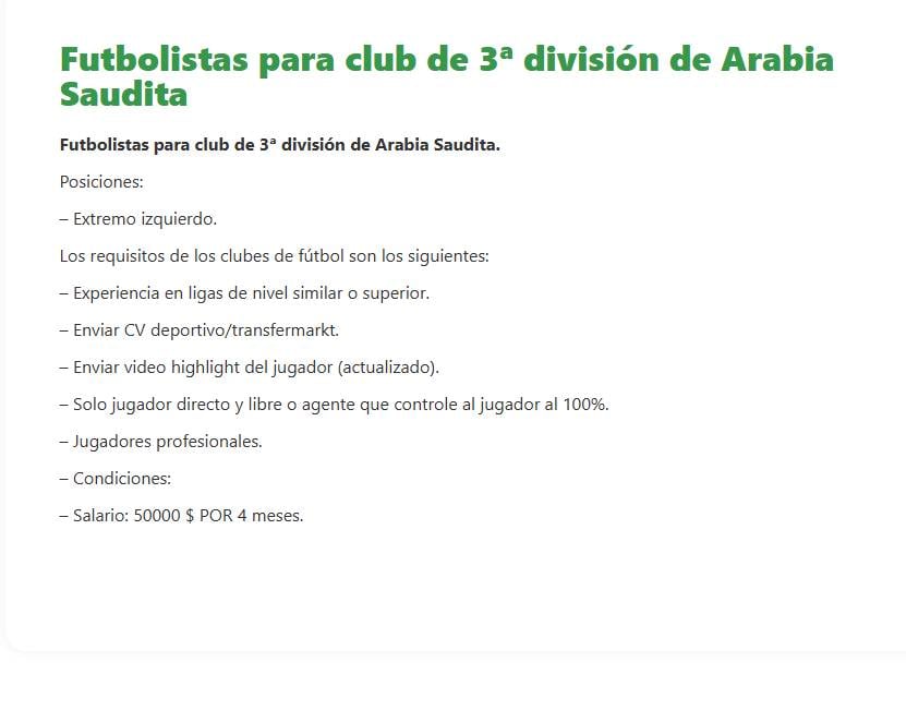 Los requisitos a cumplir para ingresar en la oferta de trabajo