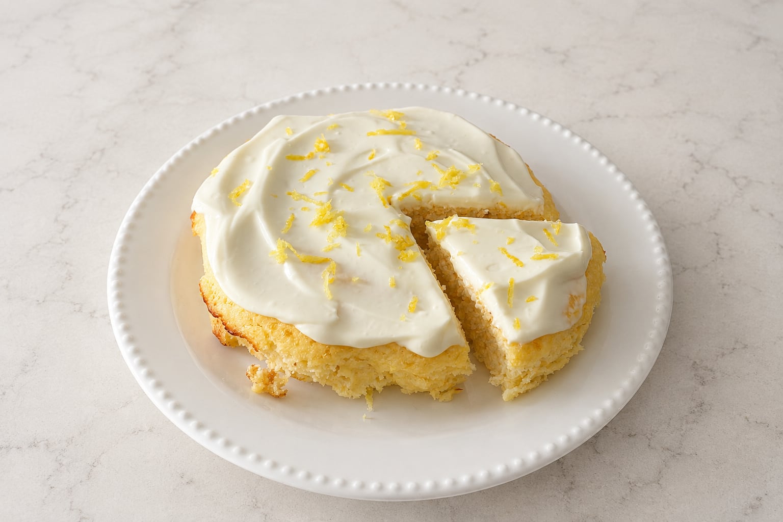 Torta individual de coco y limón