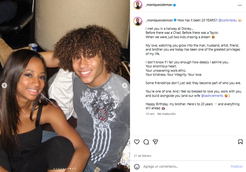 El 21 de febrero, cuando el actor cumplió 37 años, la actriz le dedicó un emotivo posteo en Instagram (Foto: Instagram @_moniquecoleman)