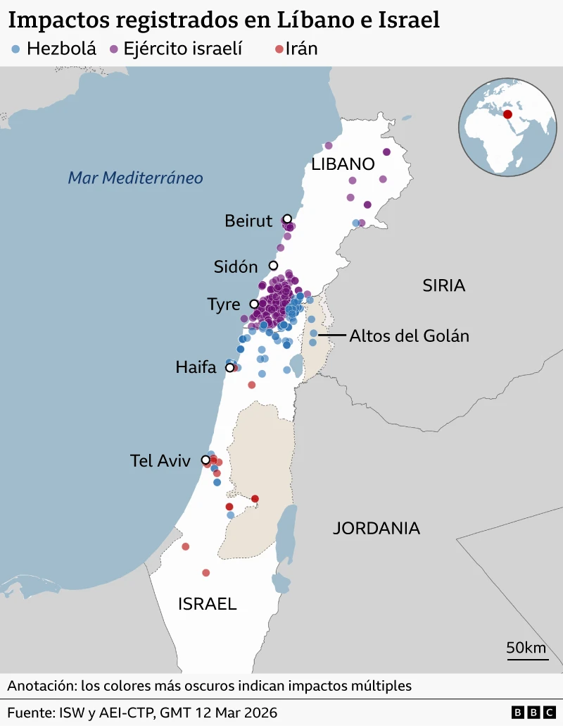 La otra guerra en Medio Oriente: cómo los últimos ataques de Israel evidencian las divisiones y desafíos que enfrenta Líbano 6 Impactos registrados en Líbano e Israel