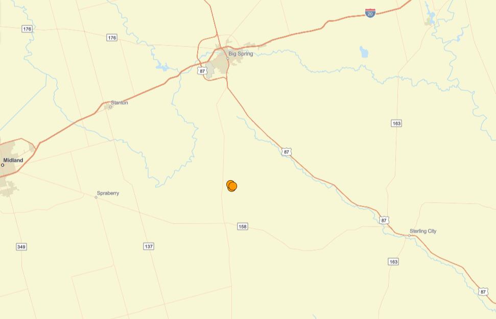 Uno de los temblores más fuertes de las últimas 24 horas en territorio continental estadounidense ocurrió cerca de Garden City, Texas