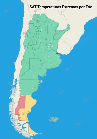 El frío continúa azotando el extremo sur del territorio nacional