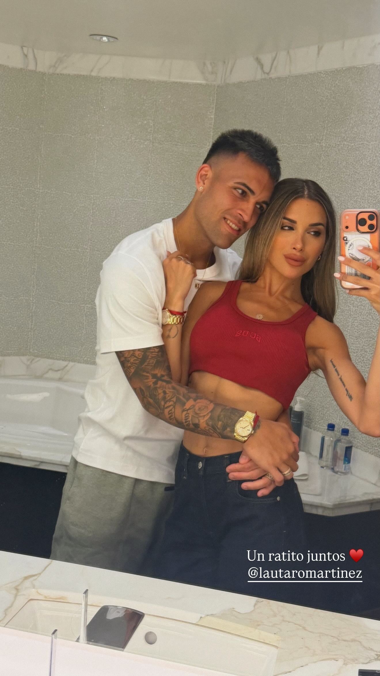 El reencuentro de Lautaro Martínez y Agustina Gandolfo (Foto: Instagram @agus.gandolfo)