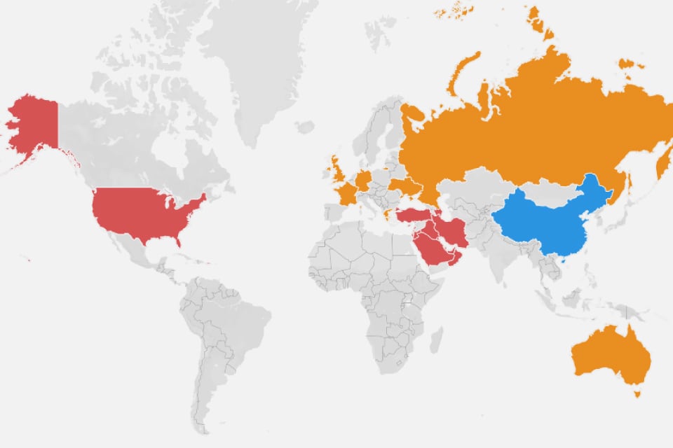 Conflicto globalizado: el mapa que muestra los más de 20 países involucrados en la guerra de Irán