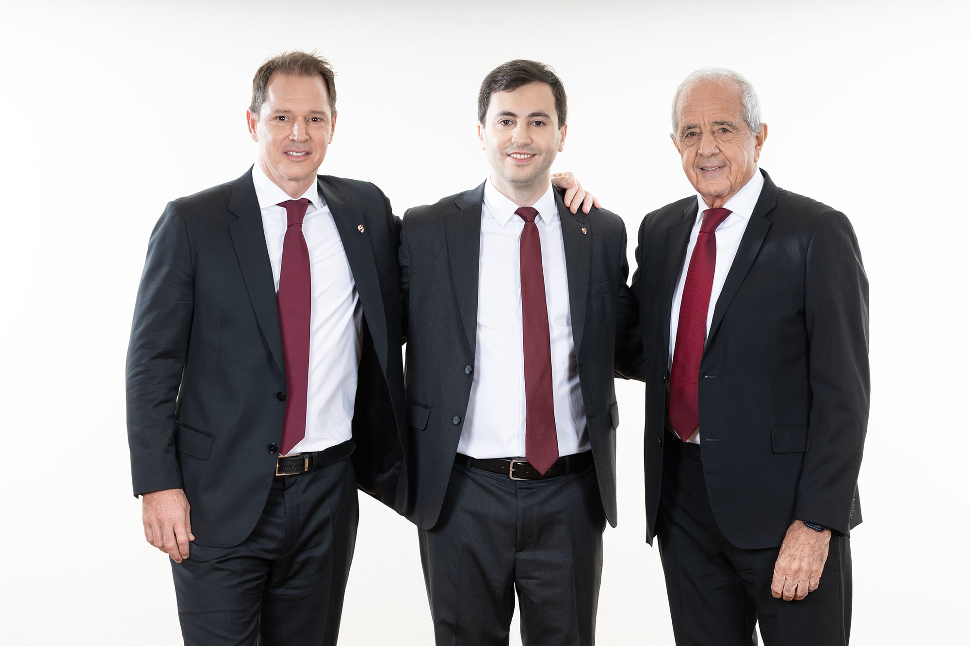 Los últimos tres mandatarios: Jorge Brito, Rodolfo D'Onofrio y Stéfano Di Carlo, actual presidente del Club River Plate