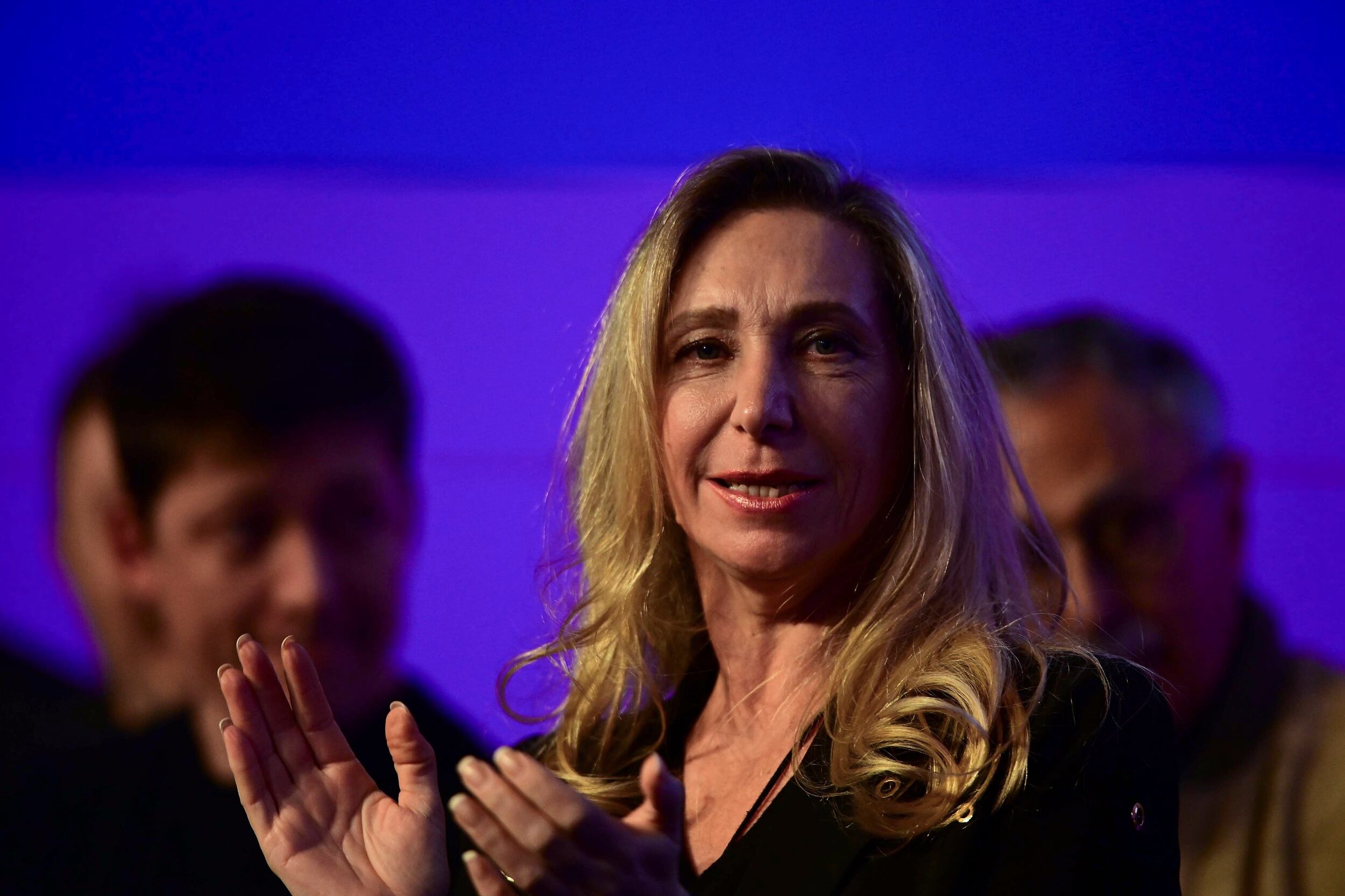 Karina Milei en el búnker de La Libertad Avanza.
