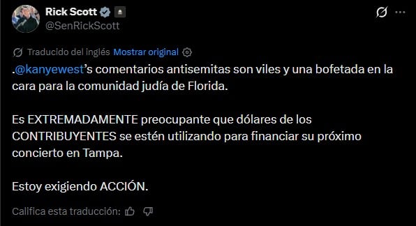 El pedido de Rick Scott a las autoridades de Tampa