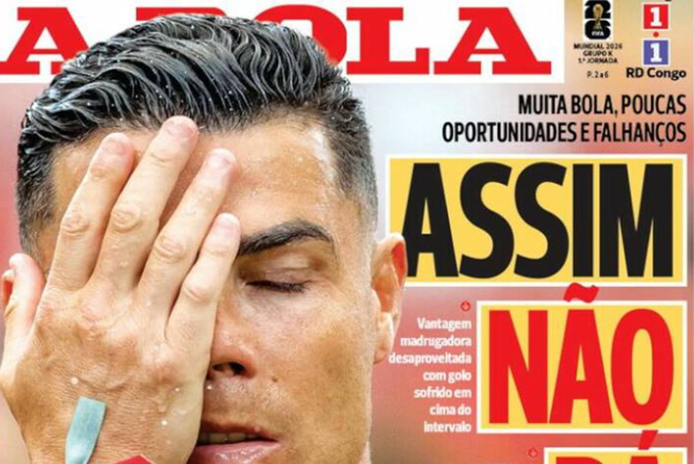 Las tapas de los diarios luego del primer partido de Portugal en el Mundial 2026