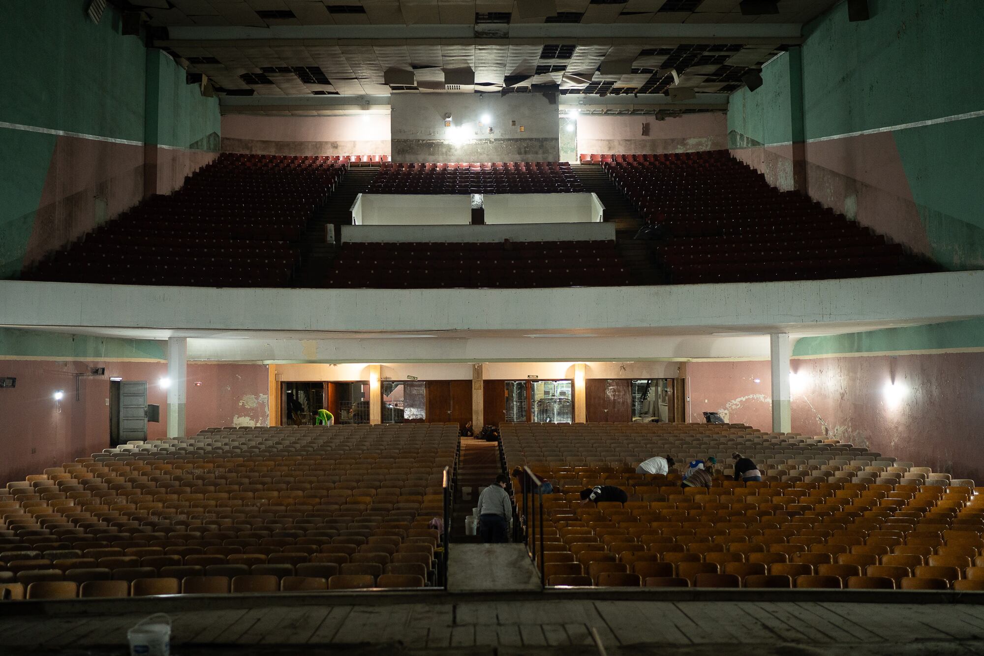 La sala del Teatro San Carlos, en plena restauración