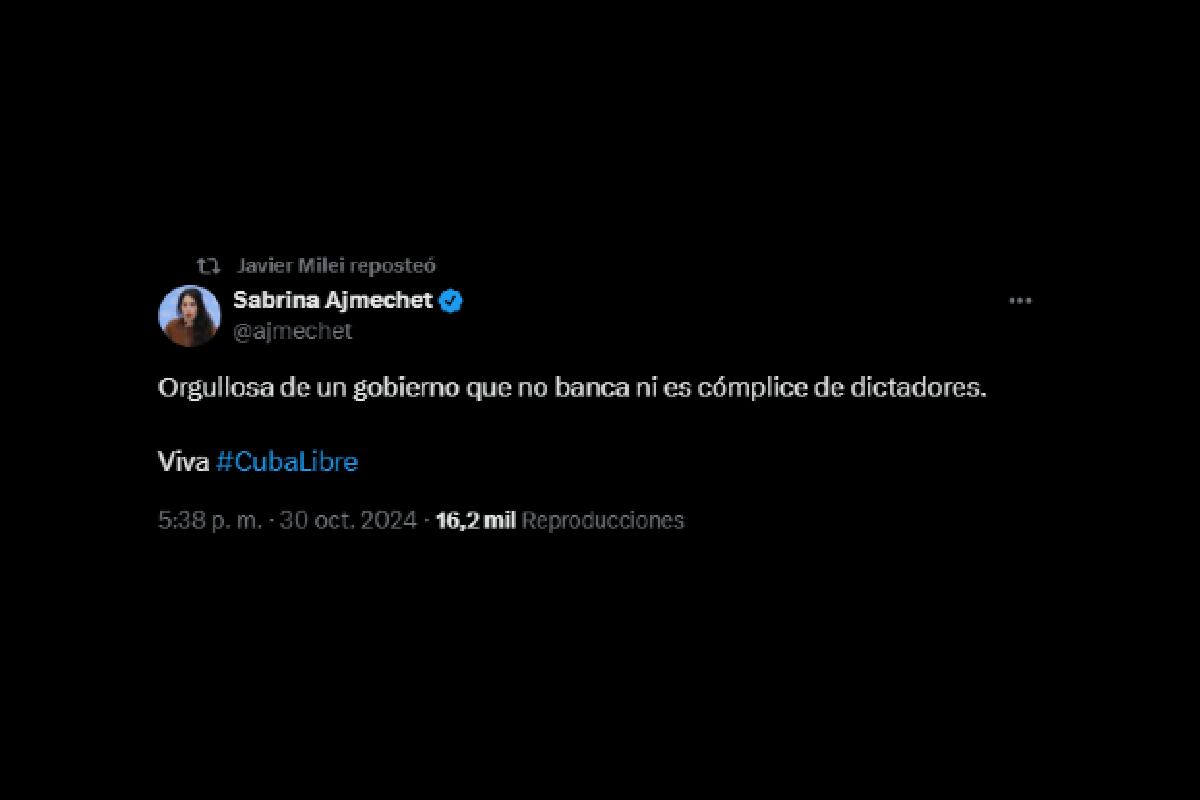 El posteo de Sabrina Ajmechet en X