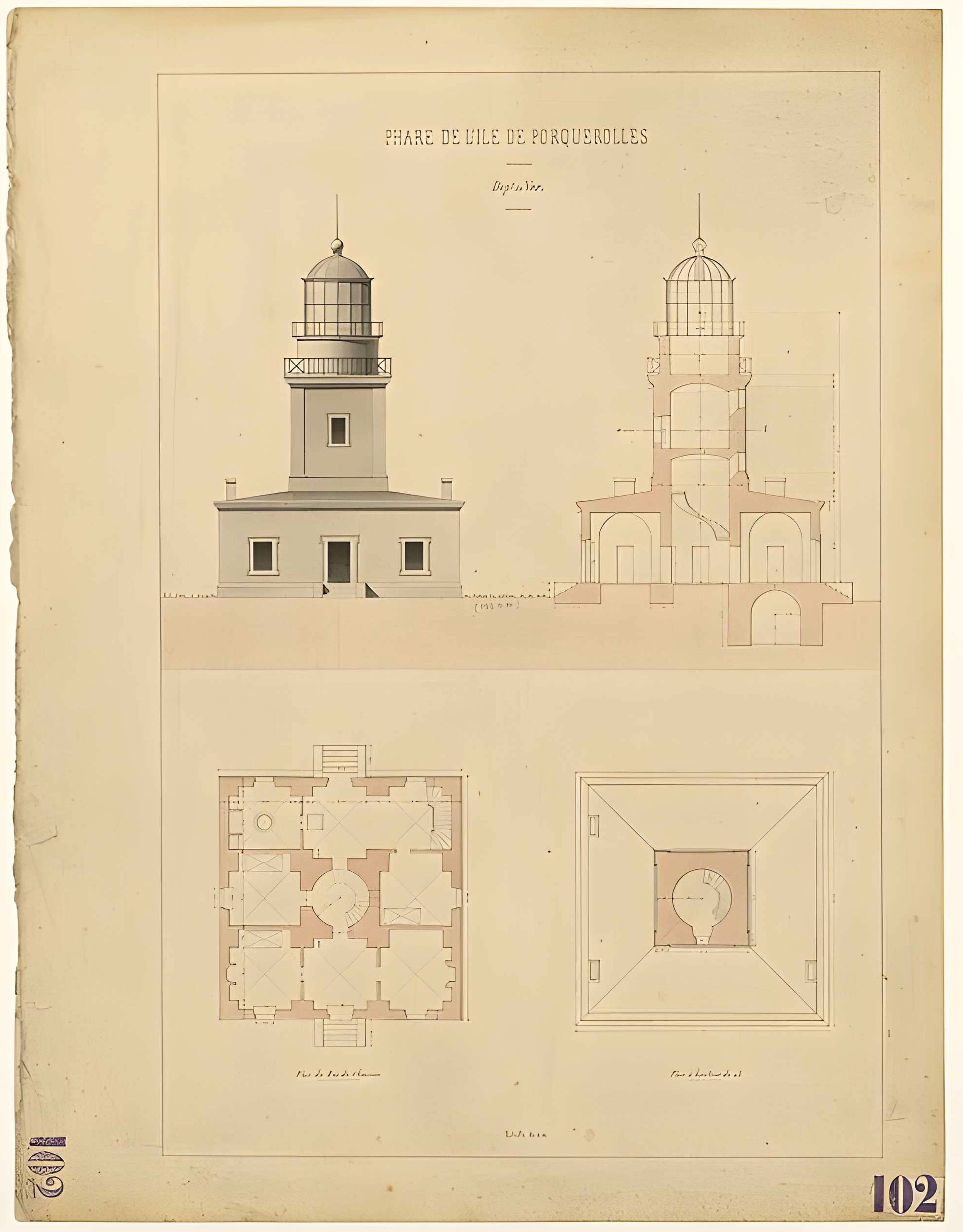 Antiguo plano del faro