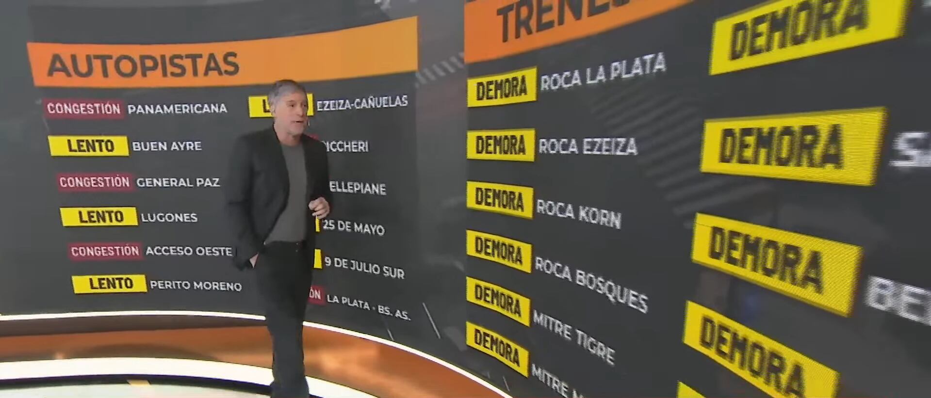 Congestión en autopistas y demoras en los trenes