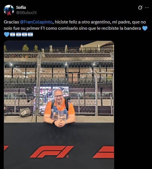 La historia del comisario de la F1 que le dio la bandera a Colapinto en el Gran Premio de España.