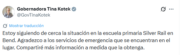 El mensaje de la gobernadora de Oregon