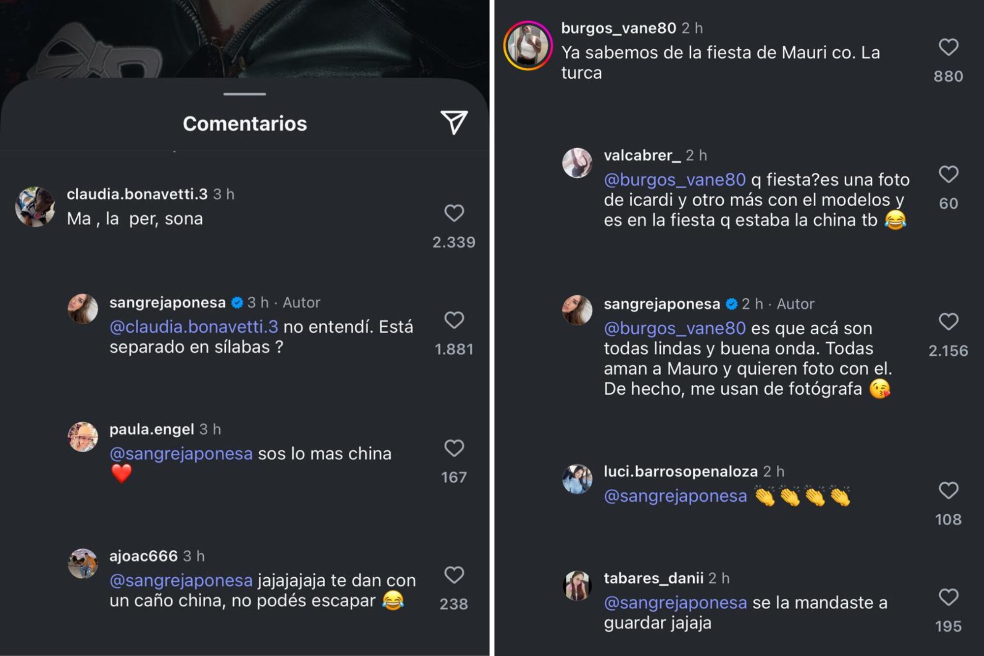 La respuesta de la China Suárez a dos de los comentarios negativos que recibió (Foto: Captura Instagram @sangrejaponesa)