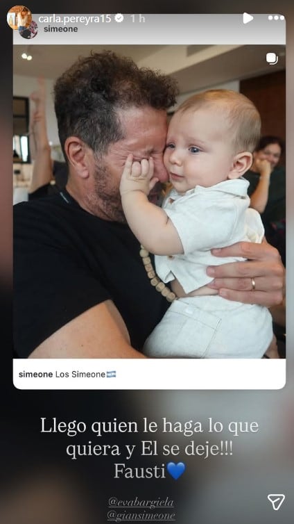 Carla Pereyra se refirió al encuentro del Cholo Simeone con sus hijos y nieto