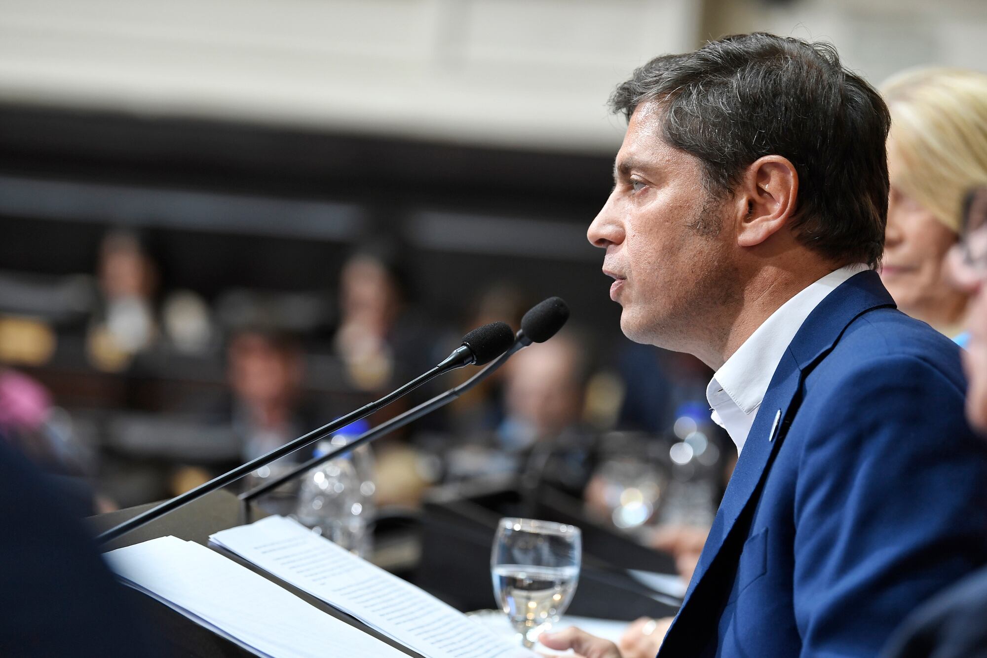 El gobernador de la provincia de Buenos Aires, Axel Kicillof, durante la inauguración de la Asamblea Legislativa