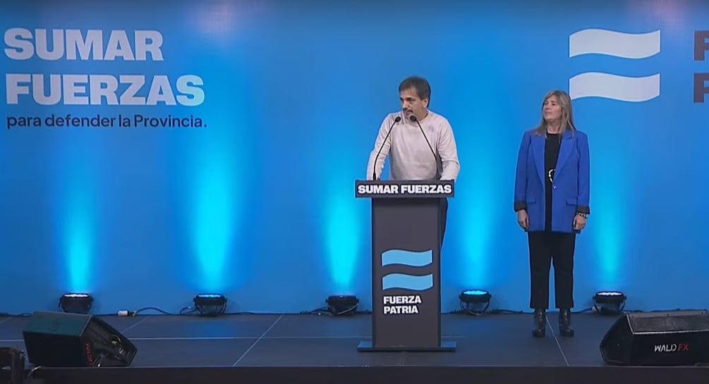 Cristina Álvarez Rodríguez y Sebastián Galmarini en el búnker de Fuerza Patria