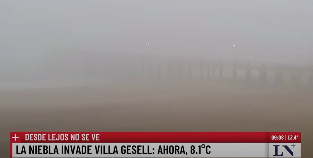 La niebla invade Villa Gesell
