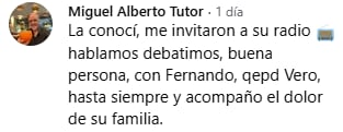 Algunos de los comentarios de cariño que le hicieron llegar a la familia de Verónica (Foto: Captura Facebook)