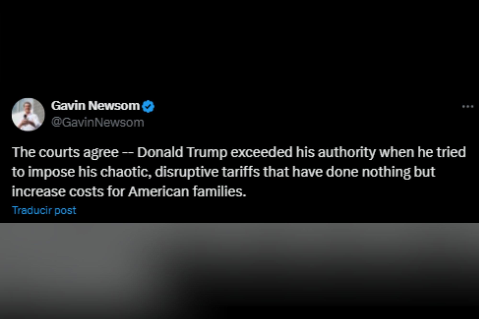 El líder demócrata emitió un comunicado acerca de la decisión del tribunal que bloqueó los aranceles de Trump