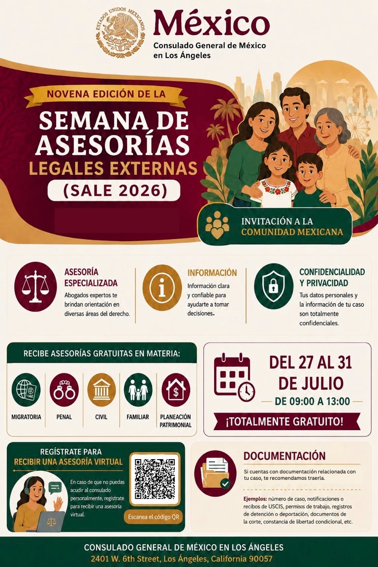 Las asesorías legales del 27 al 31 de julio son gratuitas