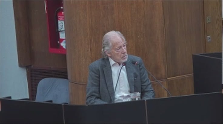 Marcelino Aznar, durante su indagatoria en el juicio oral por los cuadernos