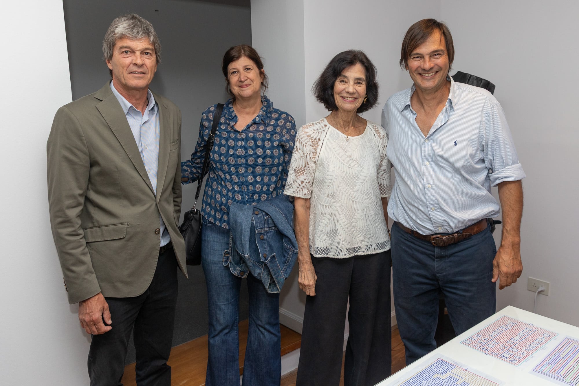 Richard Braun con su mujer, Paula Urien, y su mamá, Fini Travers. A la derecha, Cristián Frers Braun