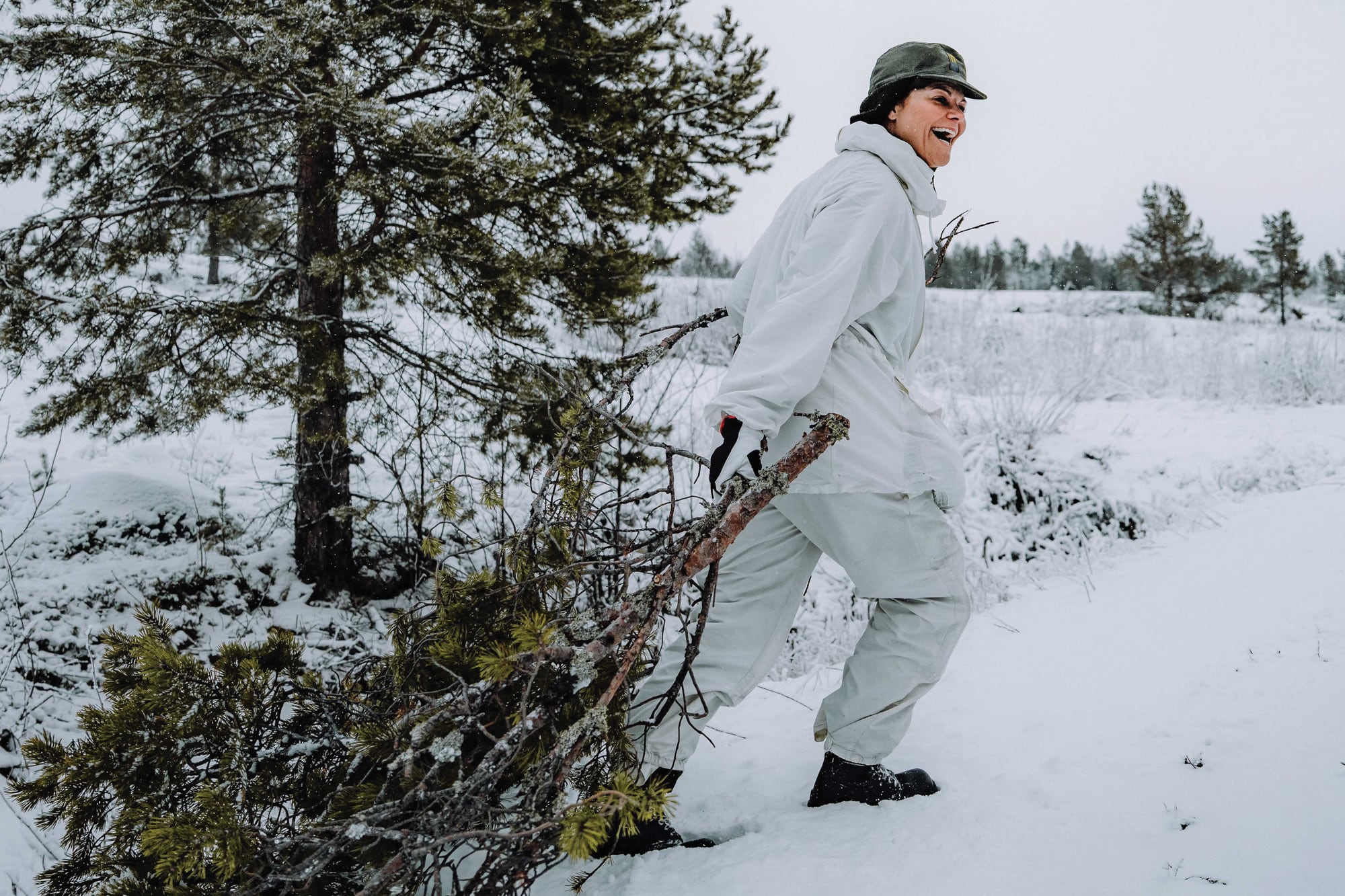 Imagen de una de sus actividades en un bosque nevado