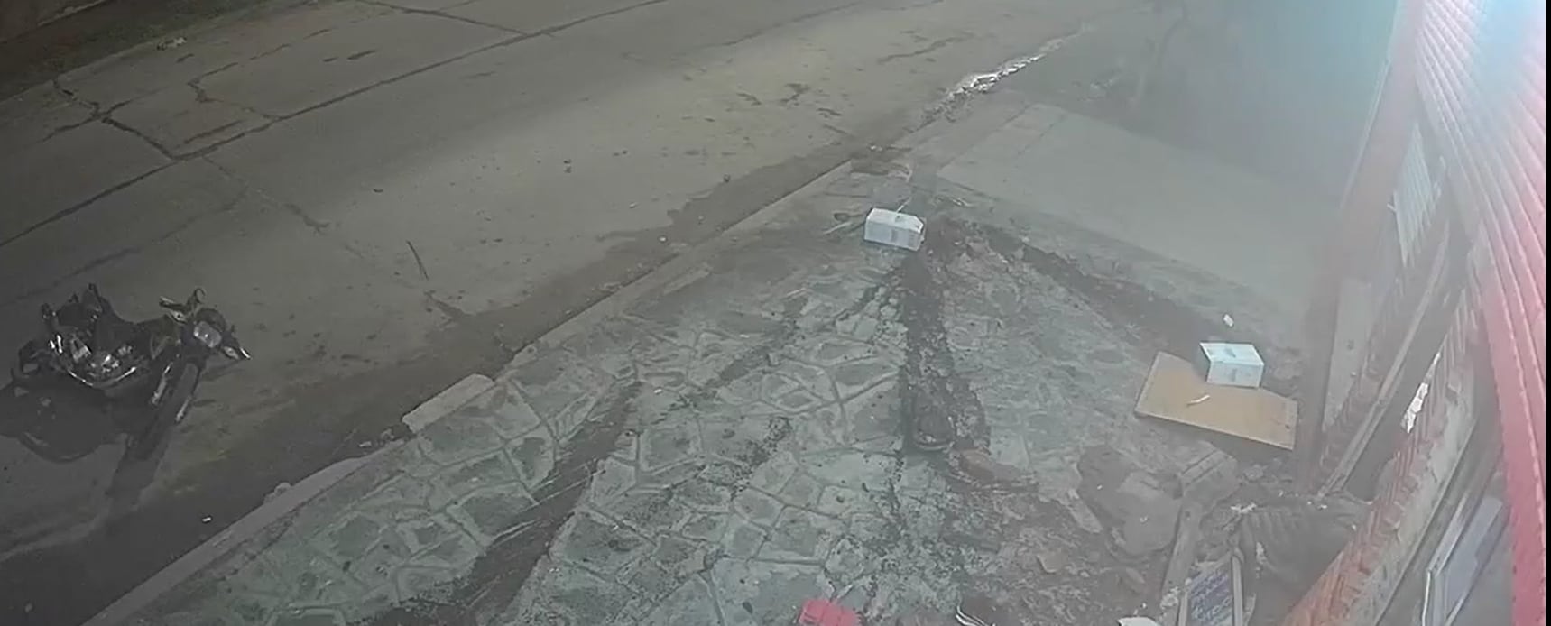 La escena tras el accidente