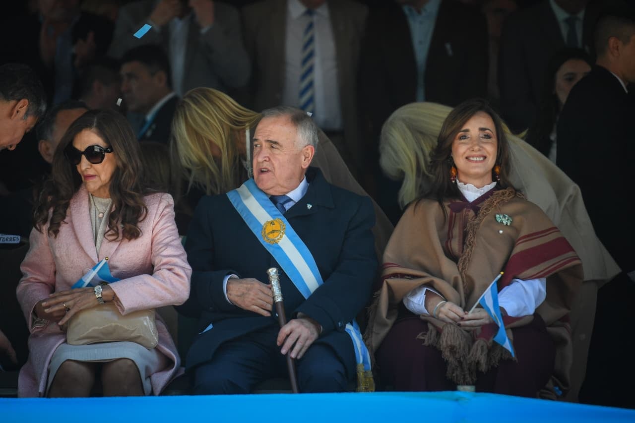 La vicepresidenta Victoria Villarruel junto a Osvaldo Jaldo, gobernador de Tucumán