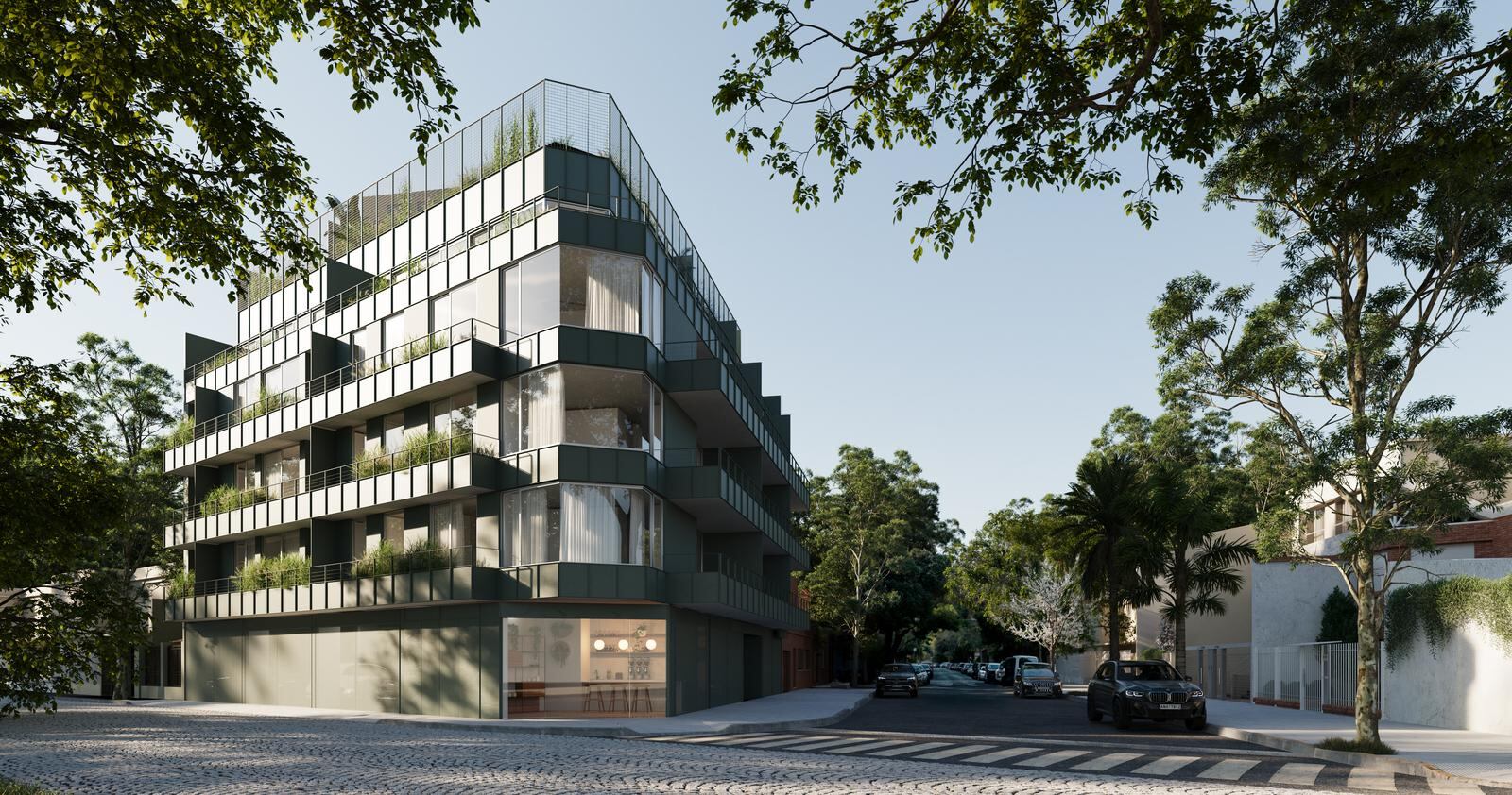 El verde está presenta en cada uno de los proyectos del barrio