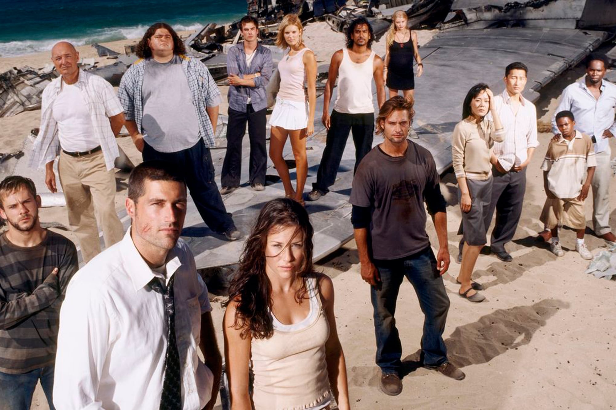 Perrineau junto a algunos de sus compañeros de elenco