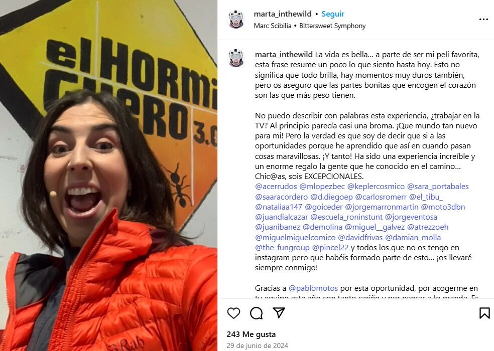 Jiménez y su alegría por pertenecer al programa El Hormiguero